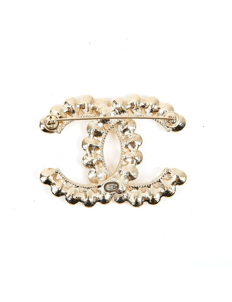 Broche CHANEL double C brillants