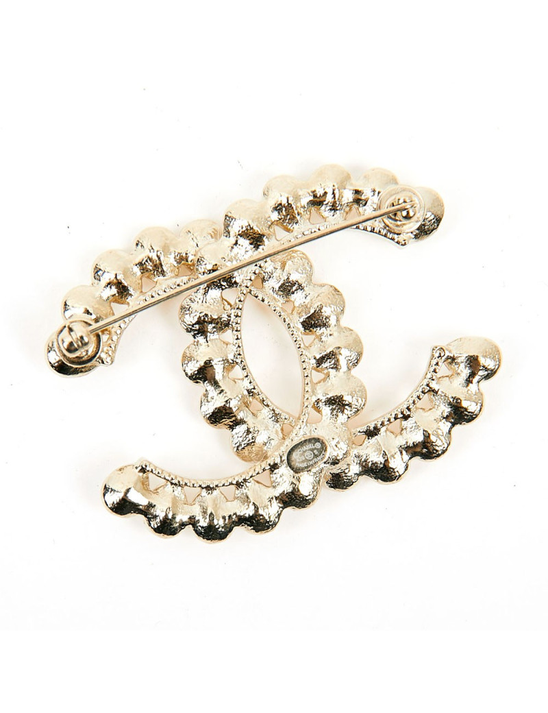 Broche CHANEL double C brillants