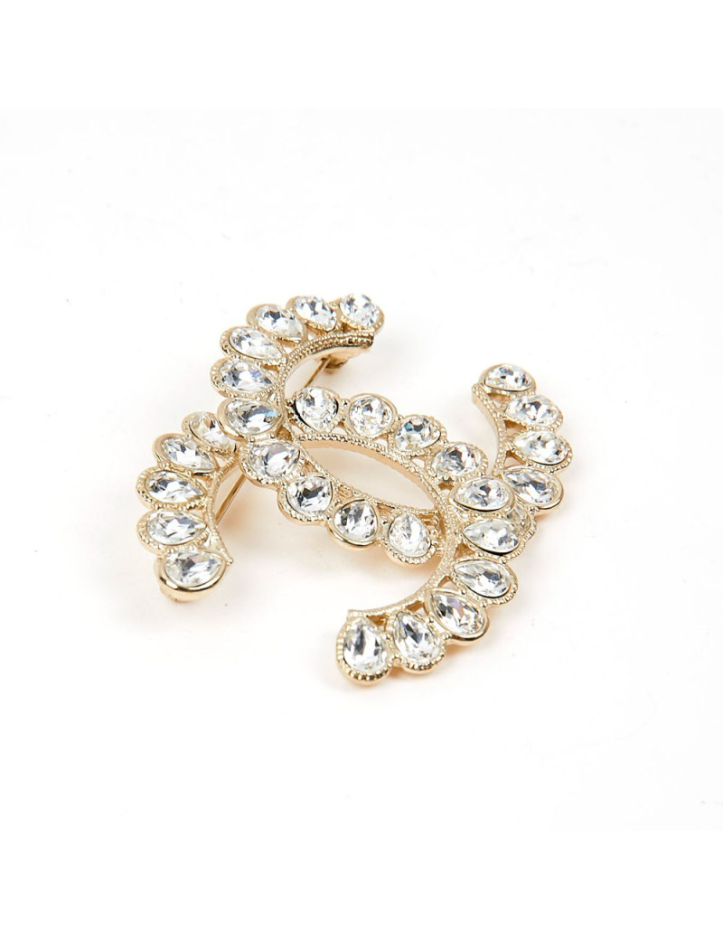 Broche CHANEL double C brillants