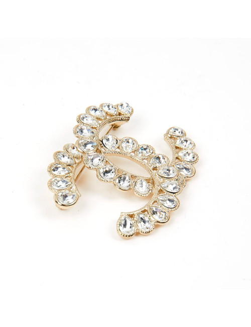 Broche CHANEL double C brillants