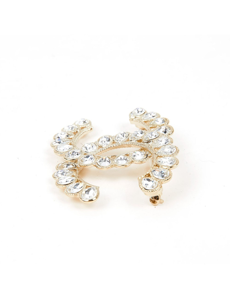 Broche CHANEL double C brillants