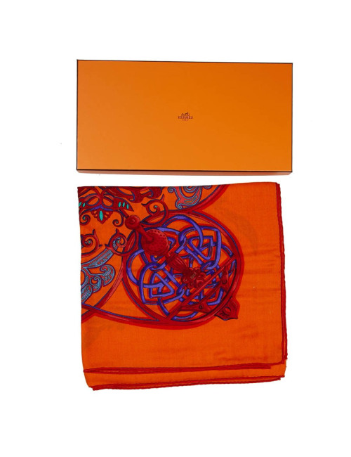 Châle La charmante aux animaux HERMES cachemire  et soie