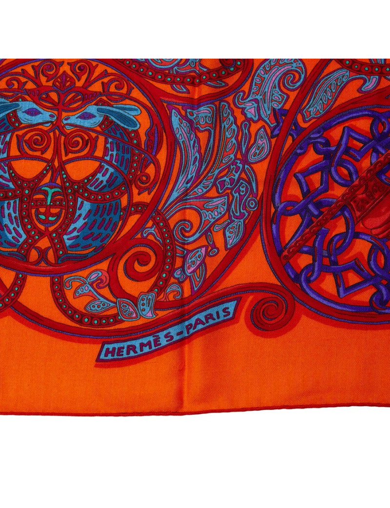 Châle La charmante aux animaux HERMES cachemire  et soie