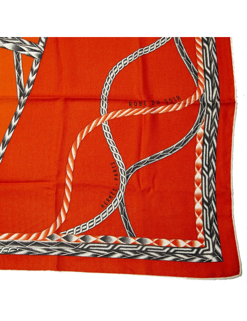 Châle HERMES "Robe du soir" cachemire et soie