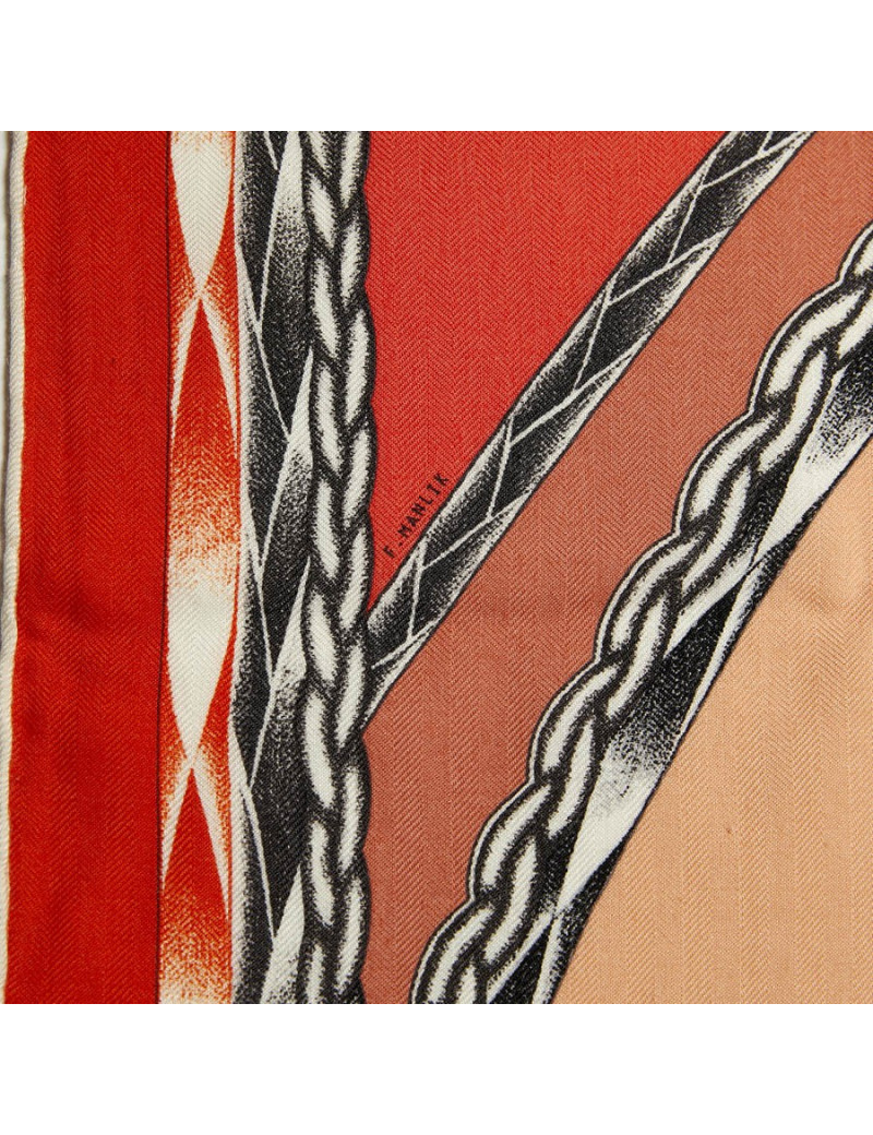 Châle HERMES "Robe du soir" cachemire et soie