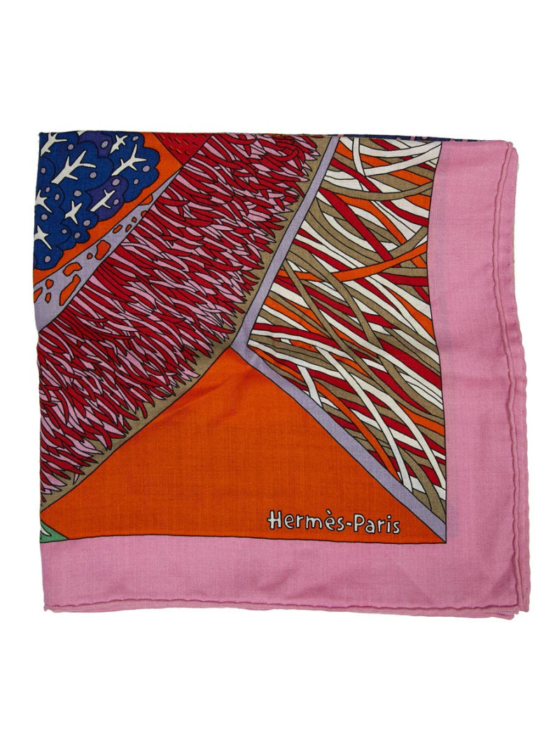 Châle HERMES "A travers champs"