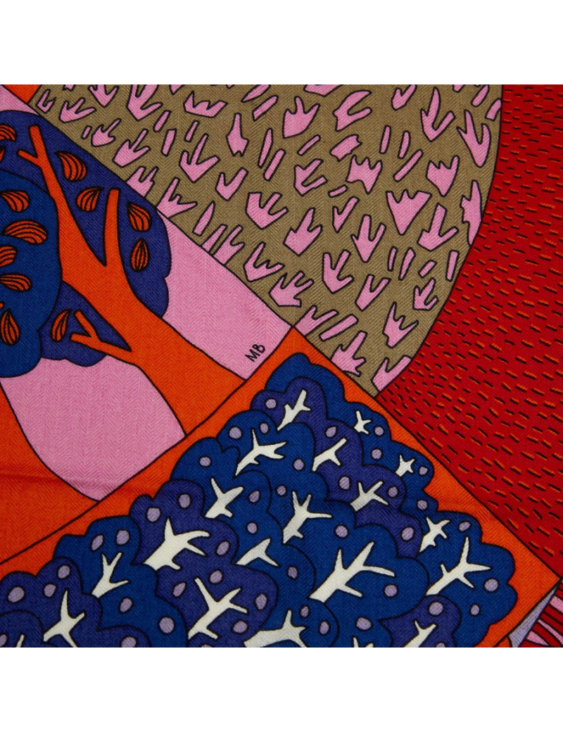 Châle HERMES "A travers champs"