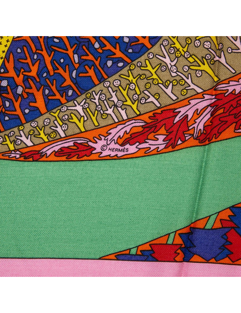 Châle HERMES "A travers champs"