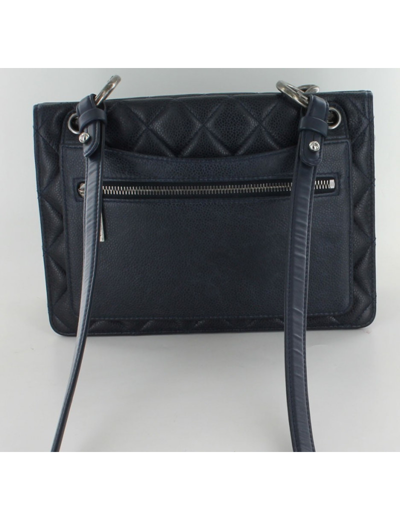 Sac CHANEL veau grainé bleu