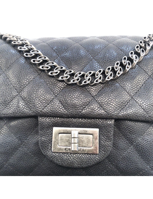 Sac à main 2.55 CHANEL  Mademoiselle cuir caviar gris