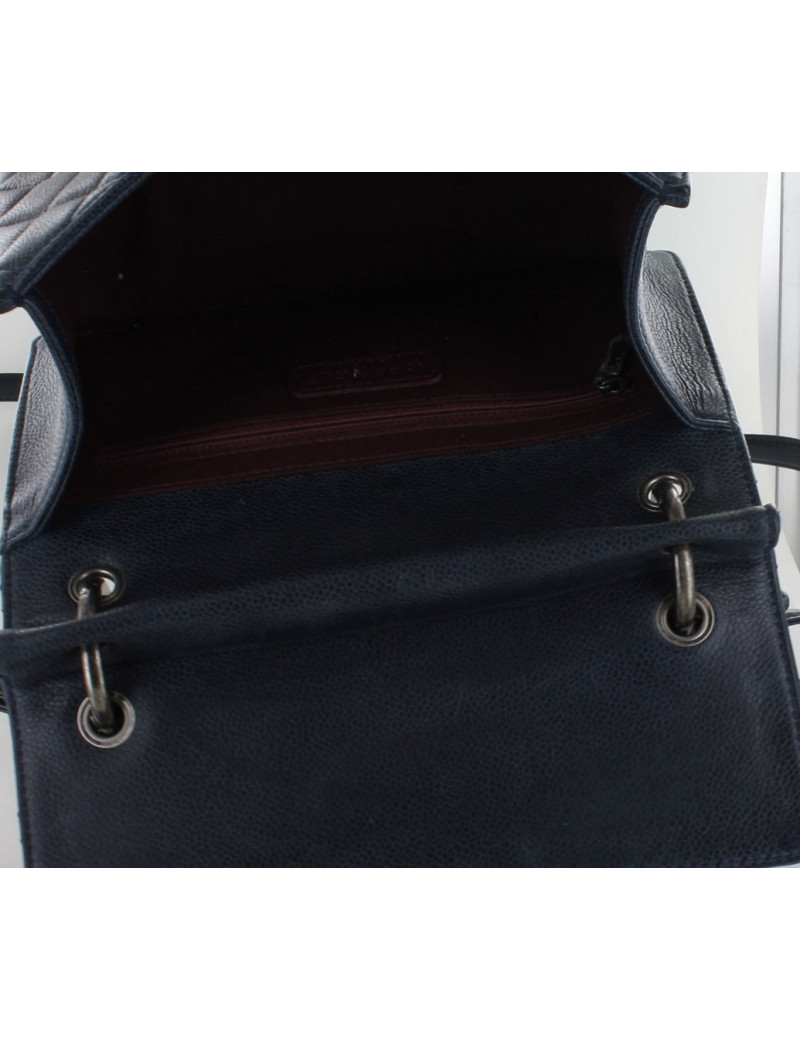 Sac CHANEL veau grainé bleu