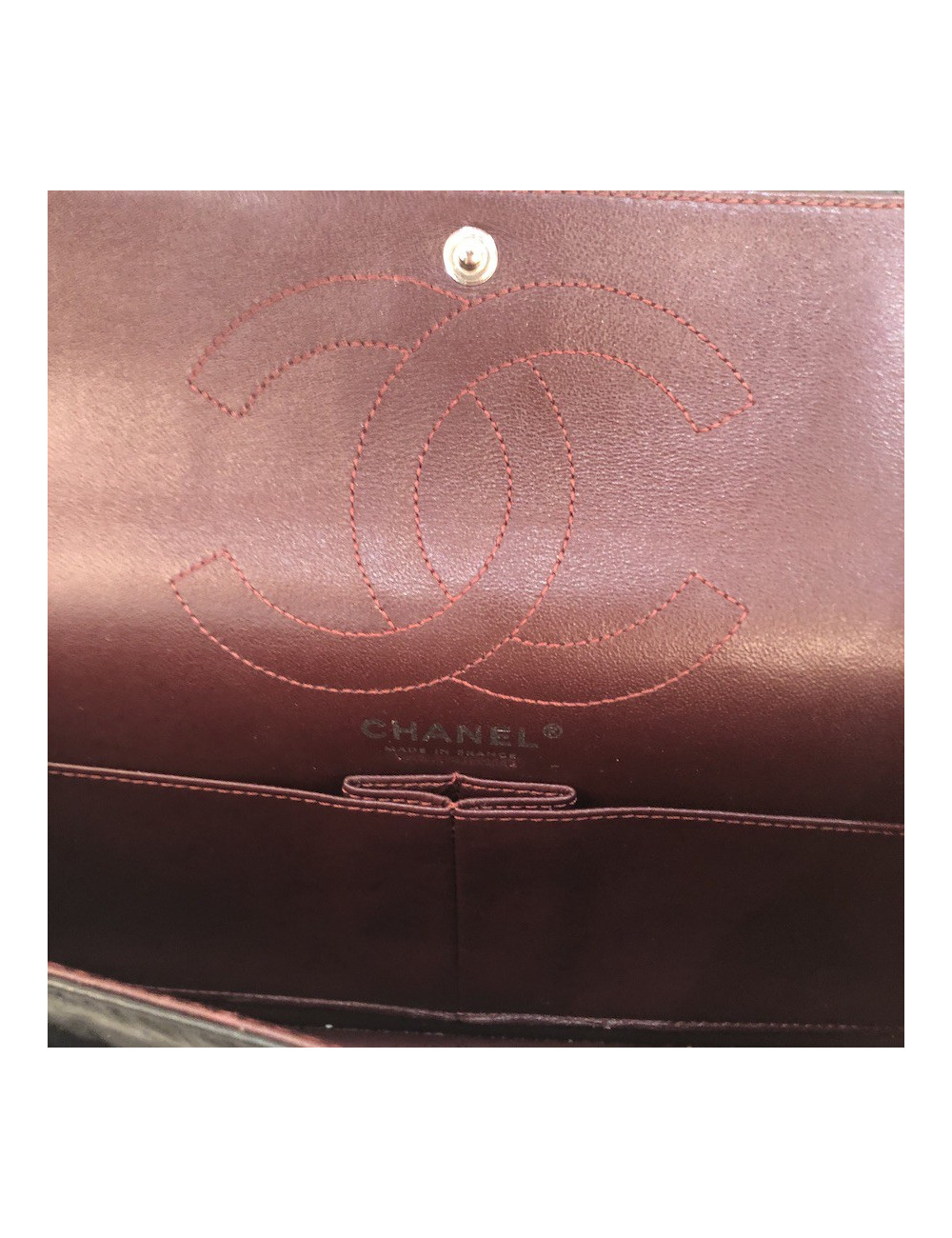 Sac Mademoiselle 2.55 CHANEL cuir froissé noir