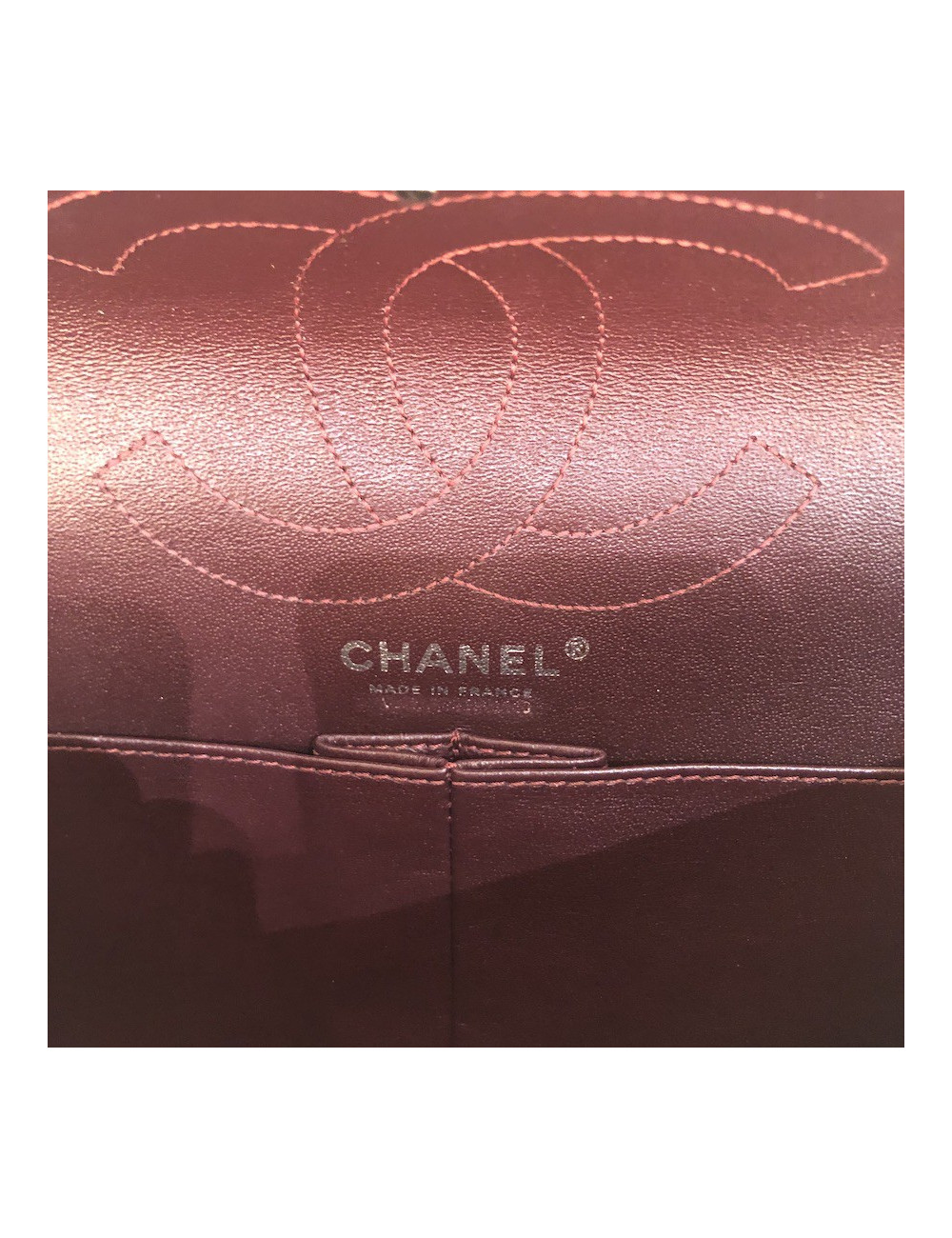 Sac Mademoiselle 2.55 CHANEL cuir froissé noir