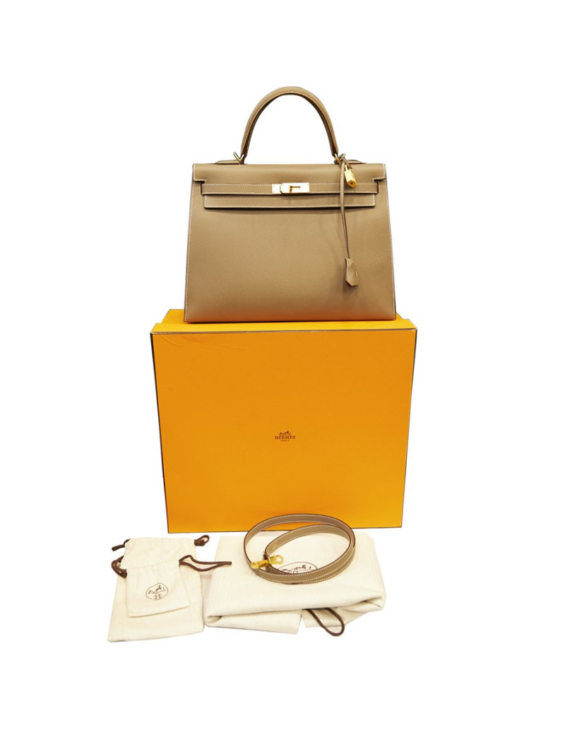 Kelly II 35 sellier Hermès etoupe 