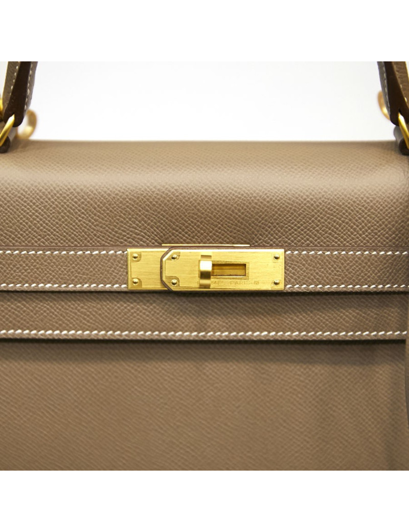 Kelly II 35 sellier Hermès etoupe 