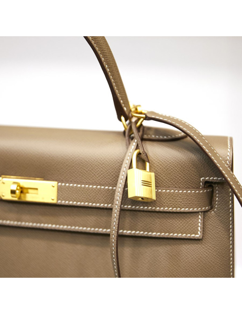 Kelly II 35 sellier Hermès etoupe 