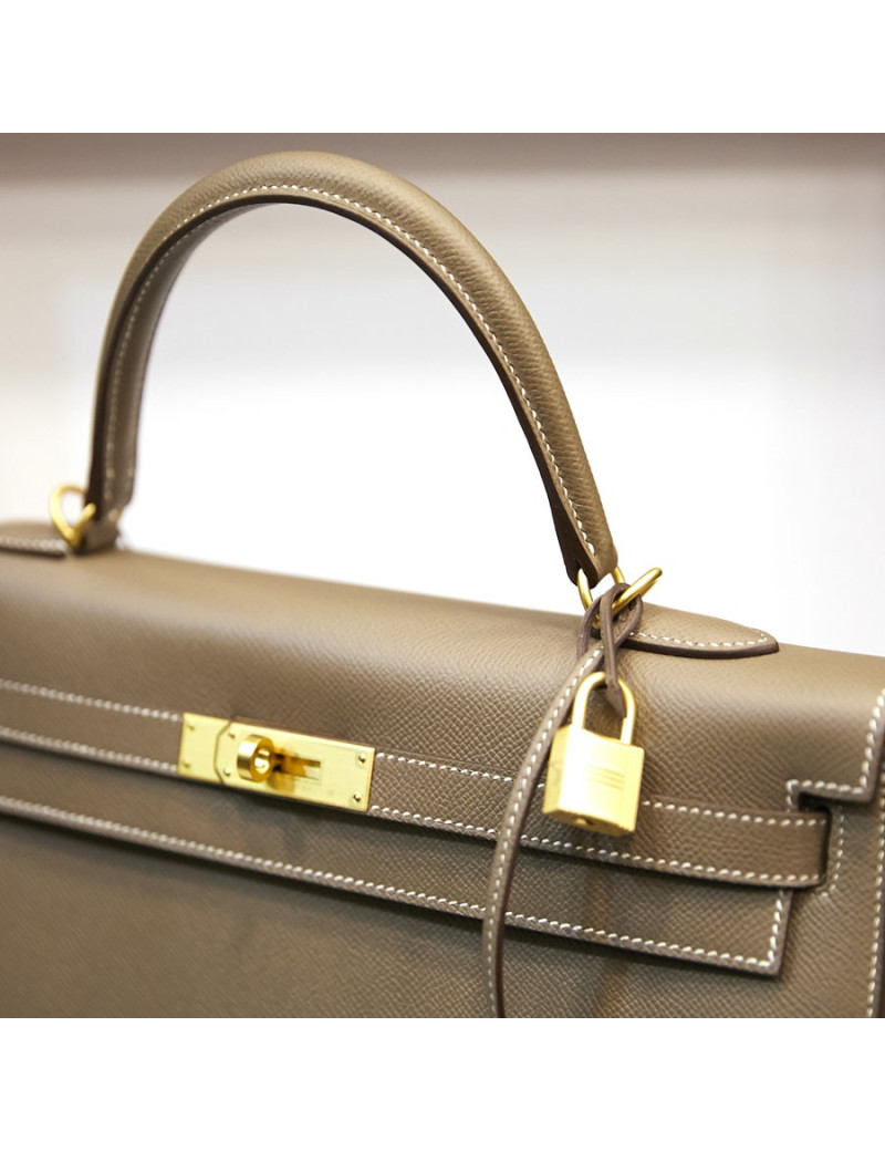 Kelly II 35 sellier Hermès etoupe 