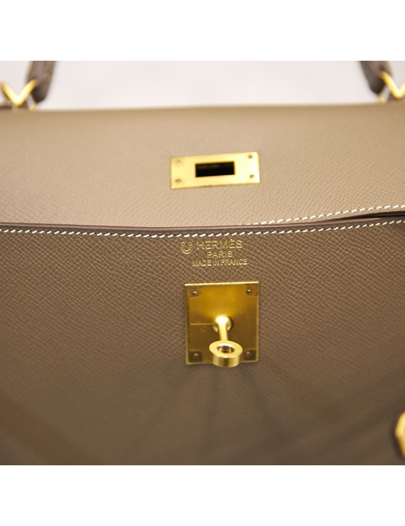 Kelly II 35 sellier Hermès etoupe 