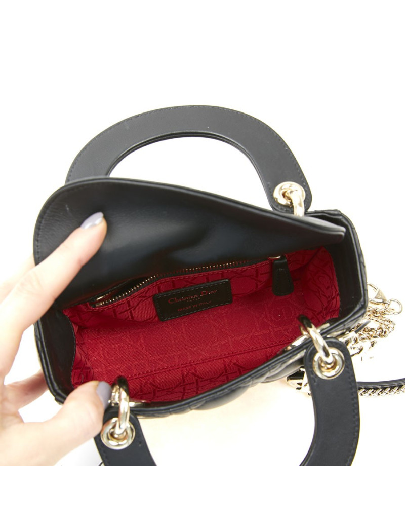 Sac à main Mini Lady D Dior noir