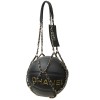CHANEL Black BasketBall with its Chain in Leather and Metal