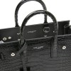 SAINT LAURENT Classic Sac de jour Nano In Black Crocodile Embossed Leather