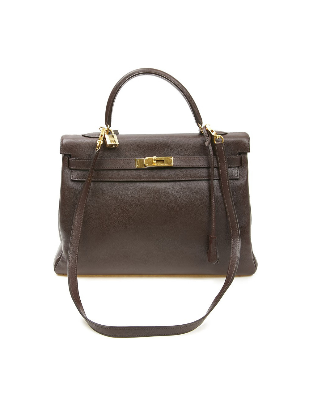 Kelly II 35 HERMES cur grainé marron