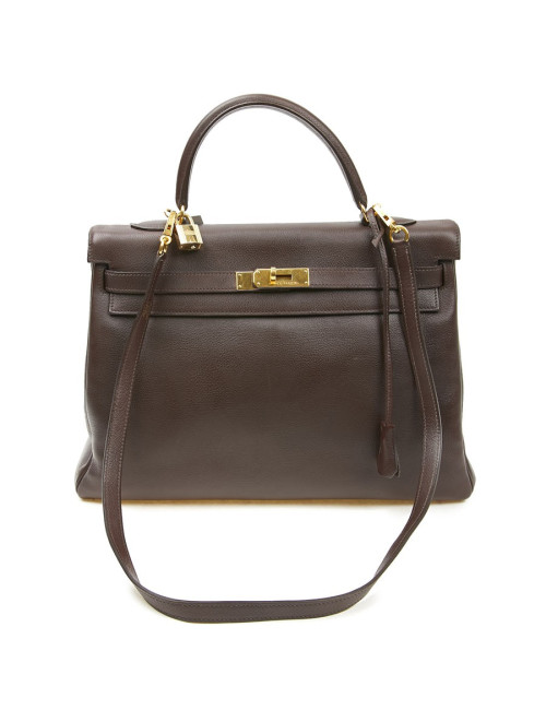 Kelly II 35 HERMES cur grainé marron