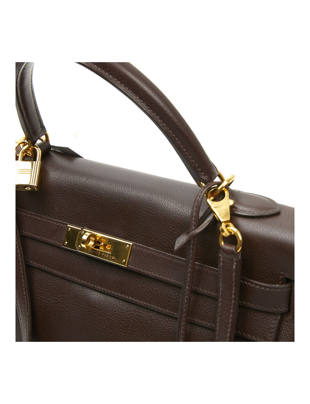 Kelly II 35 HERMES cur grainé marron