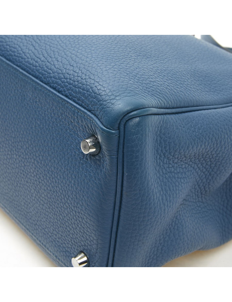 Sac Kelly HERMES bleu en togo
