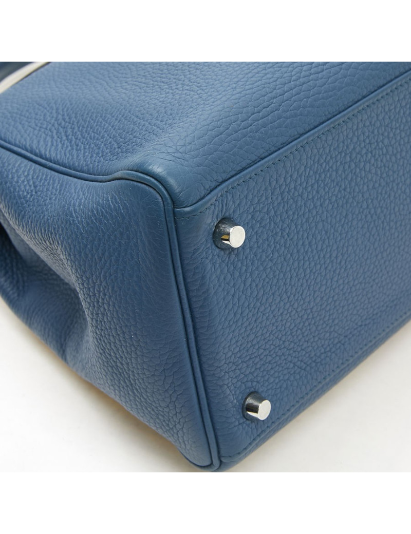 Sac Kelly HERMES bleu en togo