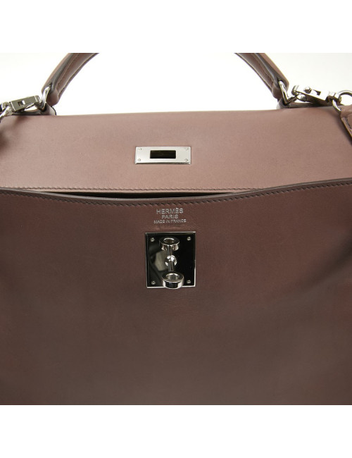 Kelly II  T 32 HERMES en cuir parchemin bois de rose