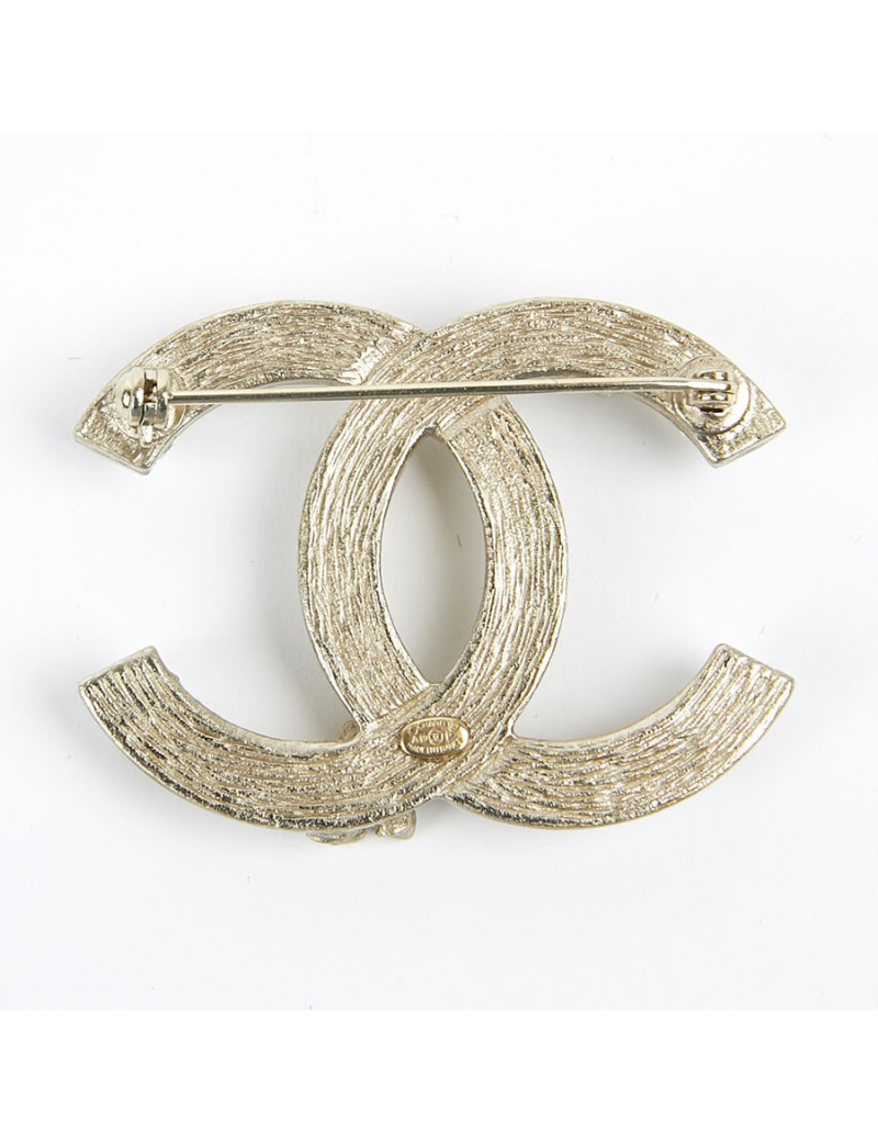Broche CHANEL champagne perles nacrées
