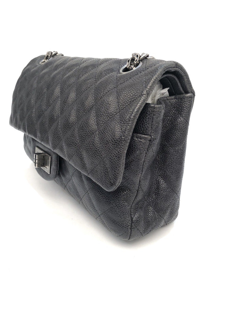 Sac à main 2.55 CHANEL  Mademoiselle cuir caviar gris