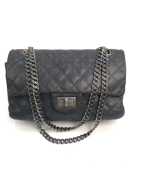 Sac à main 2.55 CHANEL  Mademoiselle cuir caviar gris
