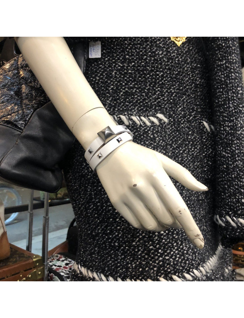 Bracelet Medor Infini clouté double tour Blanc