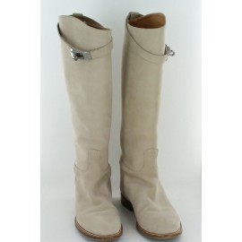 Jumping T37 HERMES natural suede boots