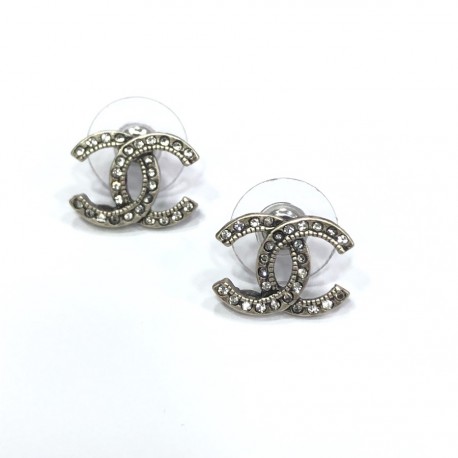 Chanel 21K Large CC Crystal Pearl Gold Earrings  eBay