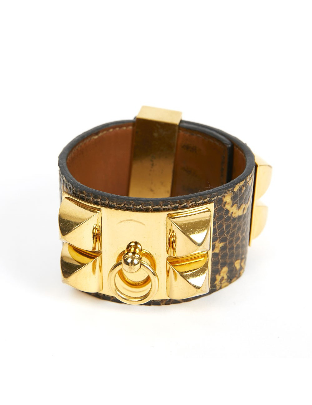 Manchette HERMES en lézard Varan du Salvador ombre