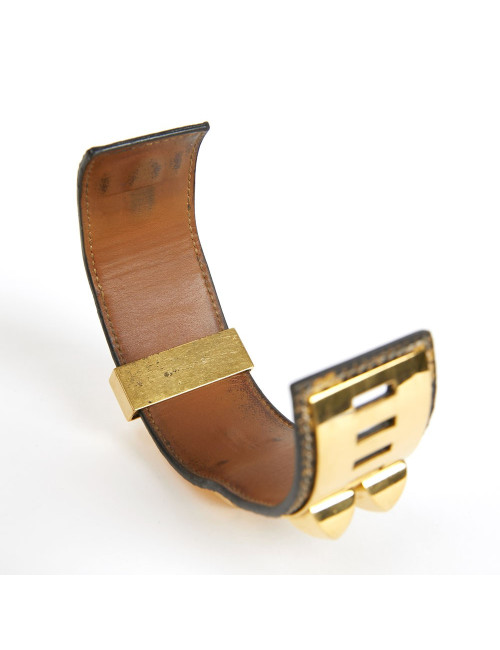 Manchette HERMES en lézard Varan du Salvador ombre