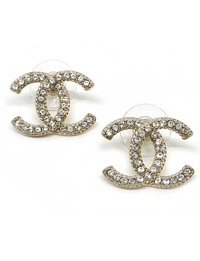 Boucles d'oreille CHANEL strass GM