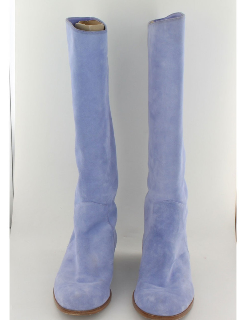 Bottes T37.5 SERGIO ROSSI veau velours 