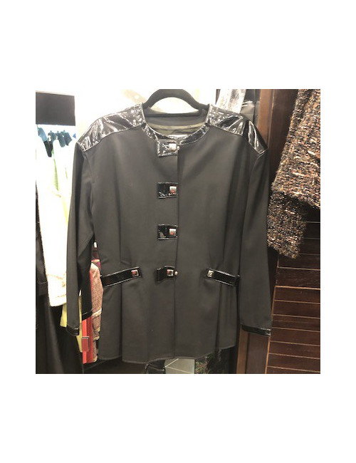 Veste COURREGES noire T40 gangée de verni