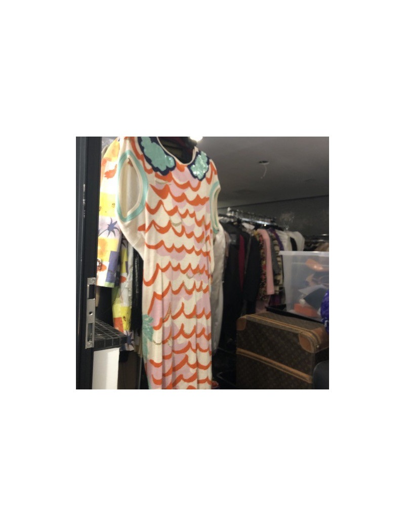 Robe Tsumori Chisato laine et sequins multicolore