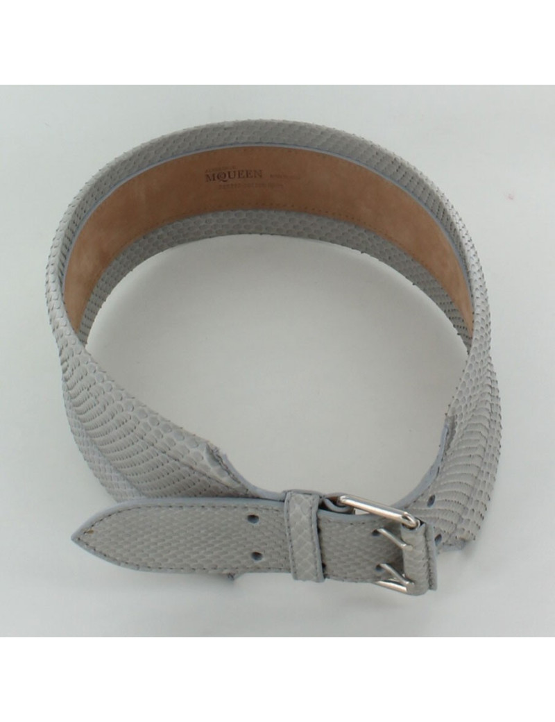 Ceinture ALEXANDER  Mc  QUEEN en reptile gris