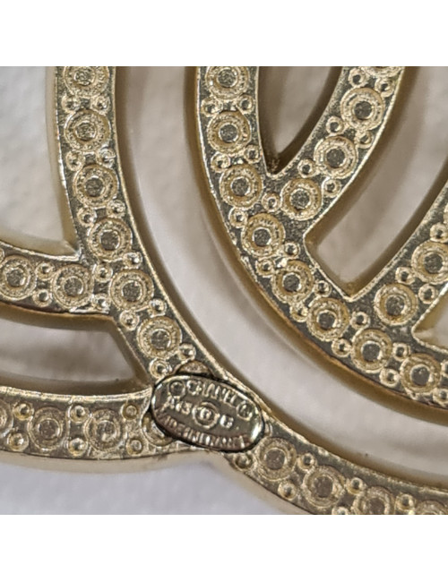 Broche CHANEL Double C strass