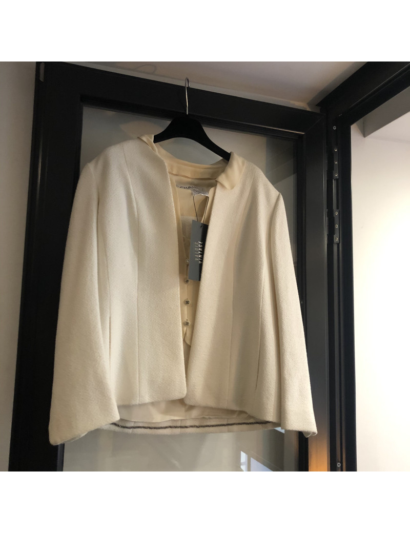 Ensemble t 42 CHANEL écru veste et jupe