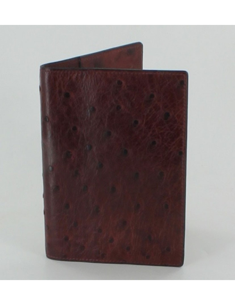 couverture d'agenda HERMES autruche bordeaux