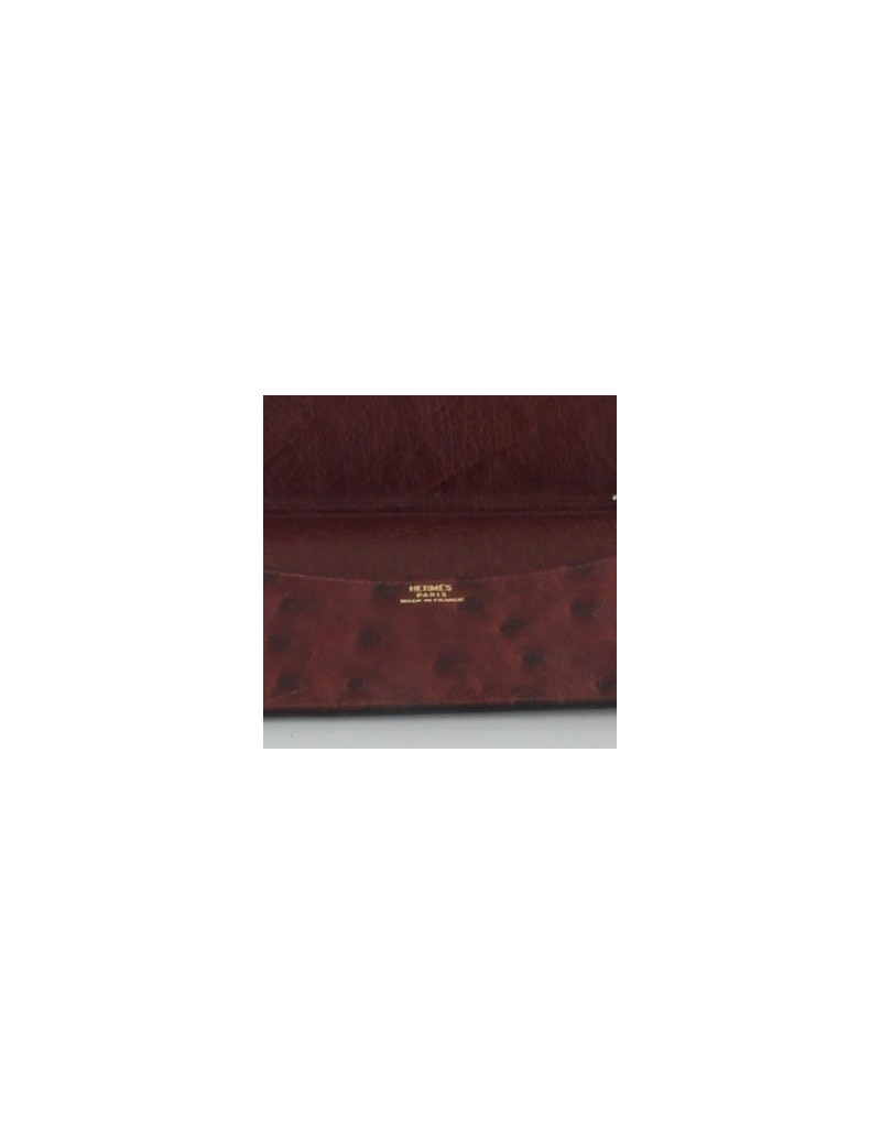 couverture d'agenda HERMES autruche bordeaux