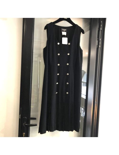 E.S Robe t 42 CHANEL plissée noire