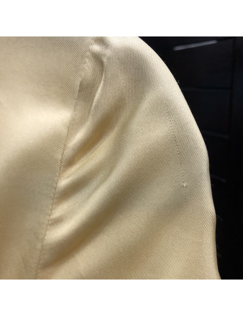 PRADA shirt dress in pale yellow silk size 38FR